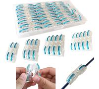 Connettore Elettrico, CTRICALVER 26 Pcs SPL-1 Compact Connettore, Morsettiera a Barra di Pressione Bilaterale, connettori elettrici rapidi (Blu)