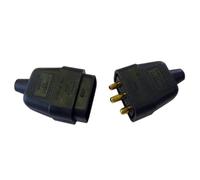 Connettore Elettrico Dencon A 3 Pin In Gomma 10A Nero DCN9416BNB