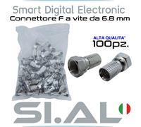 Connettore F da 6.8 mm maschio alta qualità per cavo antenna TV 100pz.