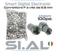 Connettore F da 6.8 mm maschio alta qualità per cavo antenna TV 100pz.