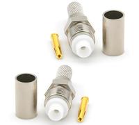 Connettore femmina FME per RG58 LMR195 RG303 RG141 RG142 RG400 cavo coassiale FME, Bulkhead RF, adattatore a bassa frequenza (confezione da 2)