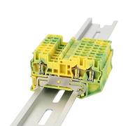 Connettore filo di terra per guida DIN ST2.5-TW-PE per morsettiera a molla 3 connessioni 2,5 mm², 5 pezzi(5 pezzi)
