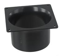 Connettore flangiato da parete in ABS, 75-120 mm, per tubo di ventilazione e collegamento condotto dell'aria, raccordo rotondo nero per installazione di ingresso o uscita dell'aria fresca interna (100