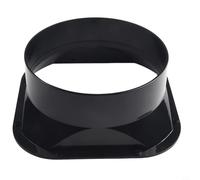 Connettore flangiato da parete in ABS da 100-200 mm, per collegamento condotto di ventilazione, compatibile con condotti d'aria da 110 mm, nero per parti e accessori HVAC (200 mm)