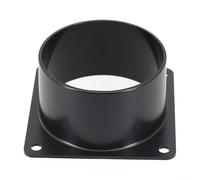 Connettore flangiato da parete in ABS per condotti di ventilazione, diametro 75 mm/100 mm/120 mm, nero, raccordo dritto per ingresso dell'aria e uscita dell'aria per F (75 mm)