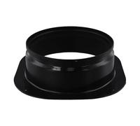 Connettore flangiato quadrato a rotondo in plastica per condotti di ventilazione, dimensioni 75-300 mm, materiale PP nero con superficie liscia a bassa resistenza