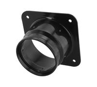 Connettore flangiato quadrato a rotondo in plastica per condotti di ventilazione, gamma di dimensioni 75-300 mm, materiale PP nero con design liscio a bassa resistenza