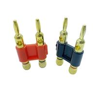 Connettore for cablaggio altoparlante audio a banana doppia da 4 mm Adattatore jack for linea di prova for altoparlante senza saldatura placcato in oro(1Pcs Red 1Pcs Black)