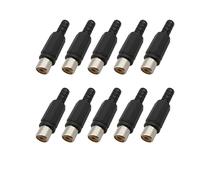 Connettore for cavo audio/video con spina maschio RCA/presa femmina, tipo saldabile, in plastica nera e rossa, 10 pezzi/lotto(Black 10 Female)