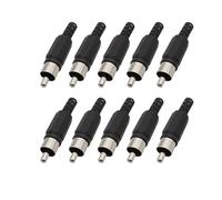 Connettore for cavo audio/video con spina maschio RCA/presa femmina, tipo saldabile, in plastica nera e rossa, 10 pezzi/lotto(Black 10 Male)