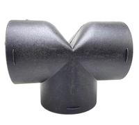 Connettore for raccordo for tubo a T for condotto in plastica riutilizzabile - Connettore con aletta di sfiato nero da 1 pezzo(42mm)