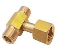 Connettore for serbatoio CO2 W21.8-14 con adattatore a T filettato in ottone a 3 vie for la produzione di birra fatta in casa e il riempimento di acquari