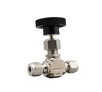 Connettore for tubo a doppia ghiera a compressione in acciaio inossidabile 316L Valvola a globo con ago regolabile OD 3 4 6 8 10 12 14mm 1/8quot; 1/4quot; 3/8(1/4")