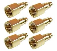 Connettore for tubo flessibile 'aria industriale in ottone, adattatore for raccordo pneumatico for compressore d'aria, 1/8 di pollice NPT femmina - 6 pezzi