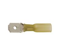 Connettore Giallo Termorestringente Maschio Push-On 6,3Mm 25Pz 30239