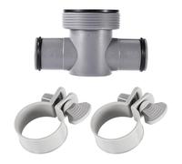 Connettore giunto a T ad alte prestazioni da 3,8 cm a 3,2 cm, include morsetti O-Ring per filtro piscina a terra, adattatore ad alta pressione per piscina