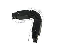 Connettore Giunto Curvabile Forma L Colore Nero Per Barra Sistema Binario Trifa