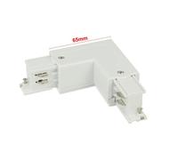 Connettore Giunto Forma L Destro Colore Bianco Per Barra Sistema Binario Trifase