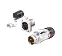 Connettore impermeabile maschio e femmina in metallo BD24 for apparecchiature di automazione, spina e presa for aviazione, 12 fori centrali(Flange formal wear)