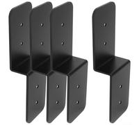 Connettore in acciaio a forma di Z di grado industriale per supporto del fascio e per ancoraggio di pali in kit per pergola, kit per capannoni e mobili personalizzati (nero)