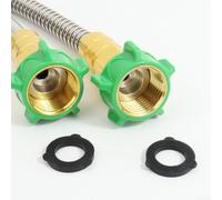 Connettore in acciaio inox per tubo flessibile da giardino per avvolgitubo con design a doppia interfaccia femmina (0,9 m)