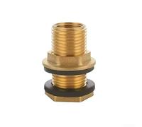 Connettore in ottone a prova di perdite, giunto per tubi da paratia per applicazioni in acquari e serbatoi d'acqua, con design a doppia guarnizione in silicone (G1/2)