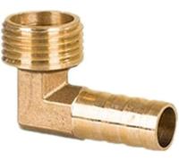 Connettore in ottone, raccordo a gomito con portagomma in, coda da 6 mm a 16, attacco maschio BSP 1/8", 1/4", 3/8", 1/2", for tubo(1/2" 8mm Barb)