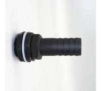 Connettore in plastica per troppopieno con barra da 2,5 cm, con dado e rondella, adatto per tubi di troppopieno da 2,5 cm, connettore per sistemi di troppopieno di accumulo dell'acqua (1)