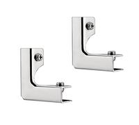 Connettore in Vetro, 2 Morsetti in Acciaio Inox, Supporto per Vetro senza Montatura per Fissaggio o Fai da te, Protezione Antivento, Vetrina in Vetro, per Vetro di Spessore 5-10 mm (Forma L)