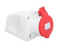 Connettore Industriale Elettrico 4 Poli 32A 3P + E 380-415V, Presa da Parete, IP44 Impermeabile e Antipolvere - Connessione Stabile, Materiale ABS Resistente, Installazione Fac