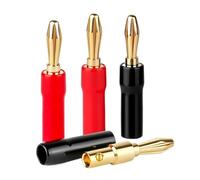 Connettore jack a banana placcato oro da 4 mm Connettori adattatori for cavi for cavi audio impilabili in silicone impilabili a vite(A,4PCS 2Pairs)