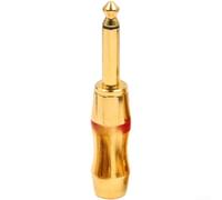 Connettore jack audio da 6,35 mm, a canale singolo, placcato oro, in puro rame per microfono, mixer per amplificatore, cavo per chitarra, tipo saldatura, filo da 8,5 mm (A)
