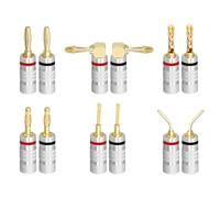 Connettore jack for cavo altoparlante con spina a banana a vite 2/6 pezzi Connettore for altoparlante audio con spina a banana(6 Pieces,Leaf Type)