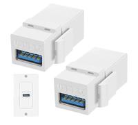 Connettore jack Keystone USB, 2 pezzi, interfaccia pannello di uscita USB 3.0, per piastra da parete USB, adattatore accoppiatore per hotel, appartamento, soggiorno, sala studio