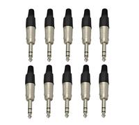 Connettore Jack Maschio 6,3mm Stereo - Confezione Risparmio 10 Pezzi