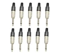 Connettore Jack Maschio Mono 6,3 mm - Confezione risparmio 10 Pezzi