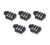 Connettore Jack Stereo per Microfono, 6,35 Mm, Installazione Semplice, Set Prese Jack Stereo, 5 Pezzi, Segnali Stabili 6P per Microfono (Inoltrare)