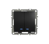 Connettore lampadario QUADRA illuminato nero opaco QR-B-W2-P