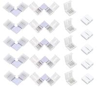 -Connettore luminoso Strisce luminose colorate Barra luminosa senza saldatura a forma di L a 4 pin Accoppiamento rapido 20 connettori industriali PCS,Durata e attrattiva