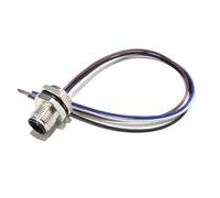 Connettore M12 a 4 pin maschio montaggio a pannello diritto A codice Spina aviazione 0,2 m Estensione pre-assemblaggio Pigtail Collegamento di alimentazione impermeabile Cavo cablabile Connettori per