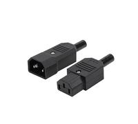 Connettore maschio femmina IEC320 10A 250V nero ricablabile C13 C14 spina connettore di alimentazione presa CA a 3 pin(Male and Female)