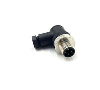 Connettore maschio M12 a 4 pin, connettore a proiettile ad angolo retto codice D Presa filettata installata sul campo da 12 mm Presa aeronautica Connettore a proiettile industriale IP67