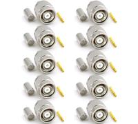 Connettore maschio RP-TNC per RG58 LMR195 RG303 RG141 RG142 RG400 cavo coassiale RF RPTNC Crimp Plug placcato in nickel, connettore maschio inverso polarity TNC (Femal Pin), confezione da 10