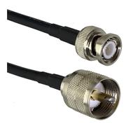 Connettore maschio UHF PL259 e jack femmina SO239 a BNC maschio a crimpare for cavo RG58 RG316, terminale for cavo RF, codino da 6 pollici a 10 m(RG58 PL259 to BNC,3FT (1M))