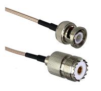 Connettore maschio UHF PL259 e jack femmina SO239 a BNC maschio a crimpare for cavo RG58 RG316, terminale for cavo RF, codino da 6 pollici a 10 m(RG316 SO239 to BNC,3FT (1M))
