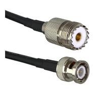 Connettore maschio UHF PL259 e jack femmina SO239 a BNC maschio a crimpare for cavo RG58 RG316, terminale for cavo RF, codino da 6 pollici a 10 m(RG58 SO239 to BNC,3FT (1M))