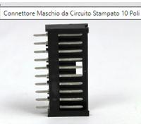 Connettore Modu II Maschio 10 VIE C.S. Passo 2.54mm 1 FILA DRITTO ( x 20 PEZZI )