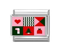 Connettore modulare italiano natalizio in acciaio inox, accessorio per gioielli, adatto per gli appassionati di Natale modulare, One Size, come descritto, come descritto