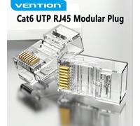 Connettore modulare RJ45 Cat.6 UTP trasparente VENTION, da 23 a 26 AWG, realizzato in materiale PC resistente all'ossidazione, compatibile con hub, switch, modem, smart box, router, computer portatile