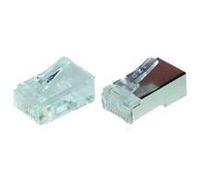 Connettore modulare SHIVERPEAKS BASIC-S RJ45, 8 pin non dipinto, 8 contatti occupati, per cavi rotondi, coni dorati (BS72051R-1